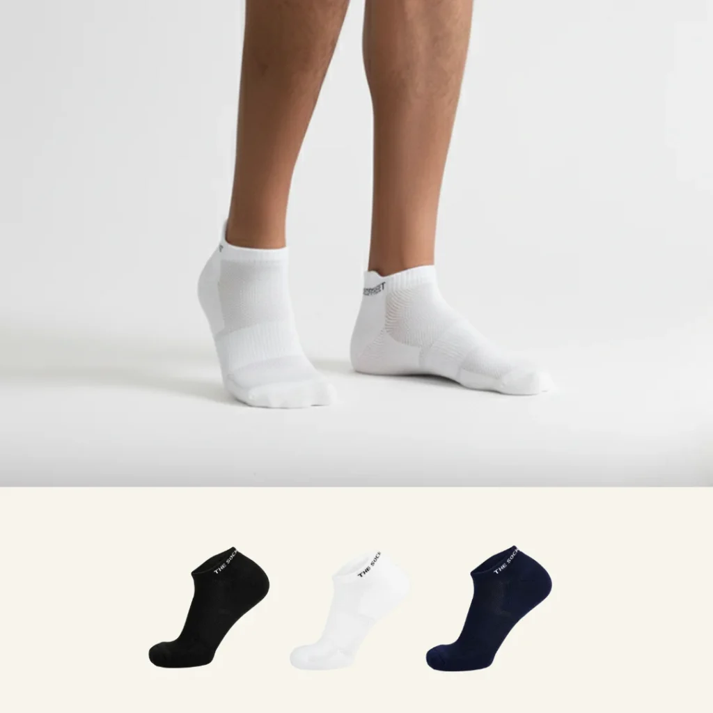 Sports Running Ankle Socks 3-Pack – White/Black/Navy