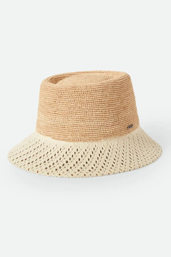Festival Straw Bucket Hat – Natural Two-Tone