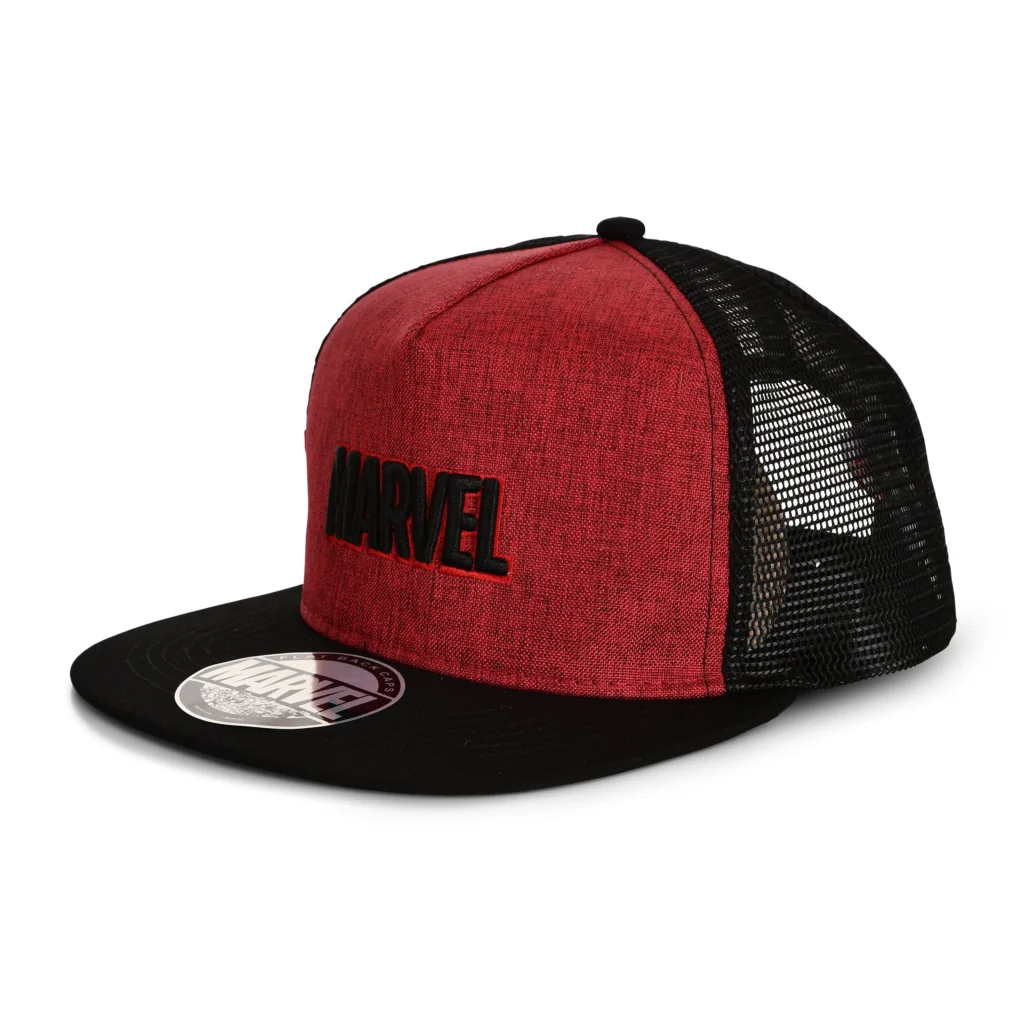 Marvel Logo Snapback Trucker Cap – Red/Black