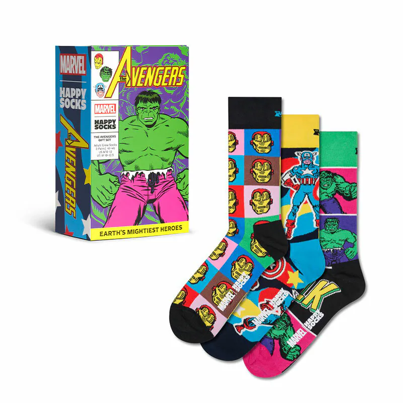 Happy Socks x Marvel Avengers 3-Pack Gift Set Socks
