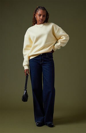 Ultra Soft Fleece Crew Neck Sweatshirt – Cream