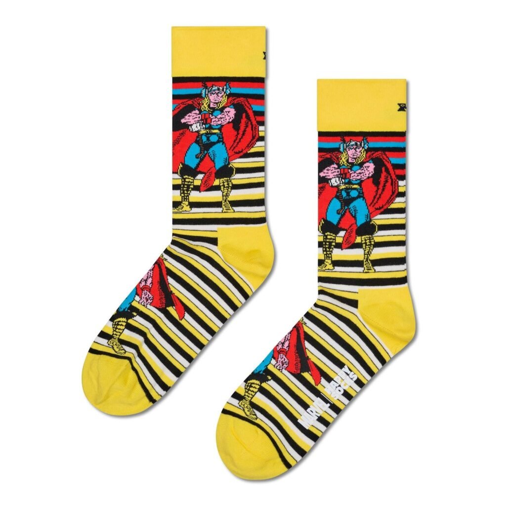 Happy Socks x Marvel Thor Striped Crew Socks