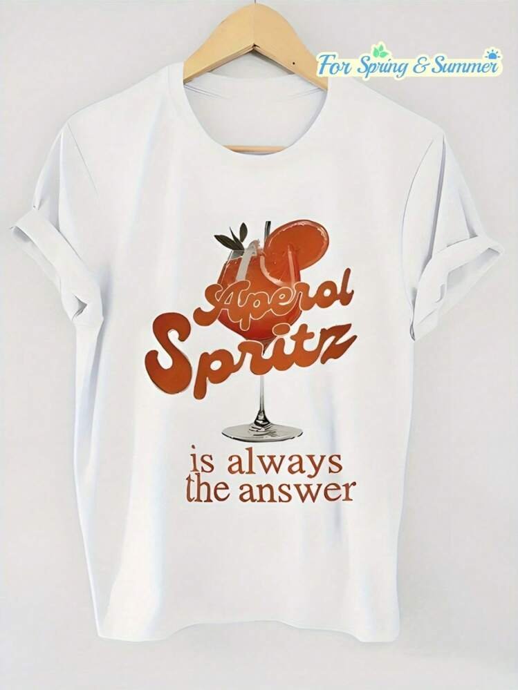 'Aperol Spritz' Graphic T-Shirt – White